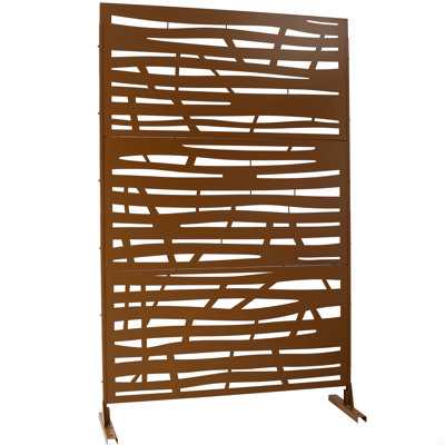 Outdoor & Indoor Privacy Screen Metal Privacy Screen 76" H×48" W, Freestanding Decorative Privacy Screen