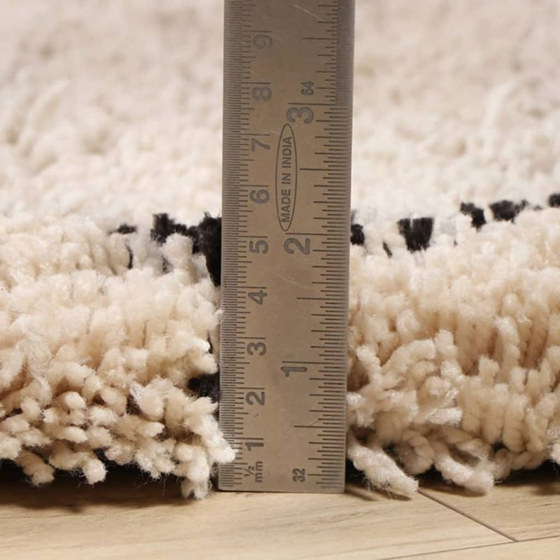 Berlin Geometric Hand Woven Shag Area Rug, Rectangle 200 x 300cm