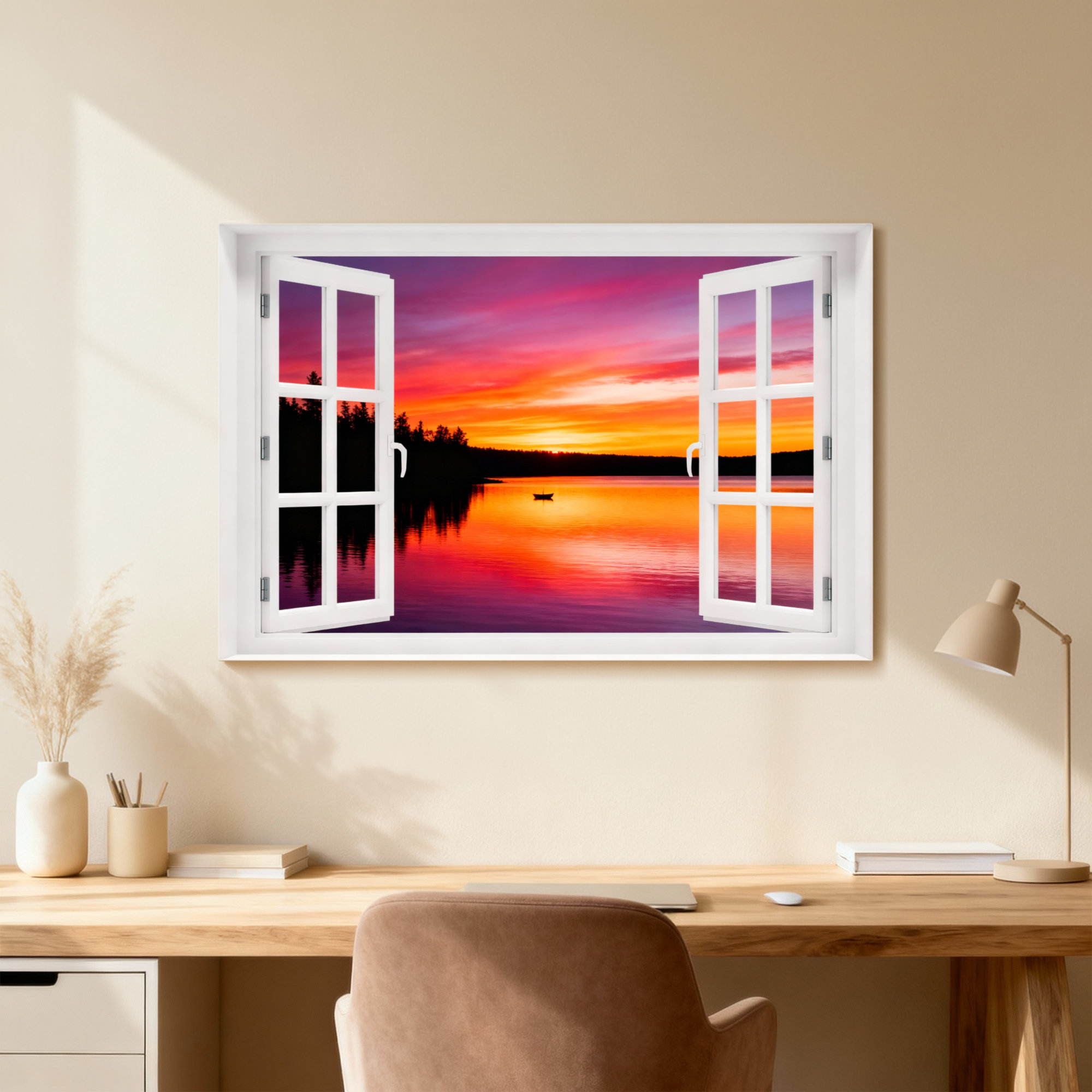 Highland Dunes Landscape & Nature Sunset Sky Lake Reflection Window ...