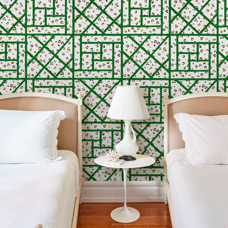 Papier peint Schumacher x Cristina Buckley, Vert / ivoire