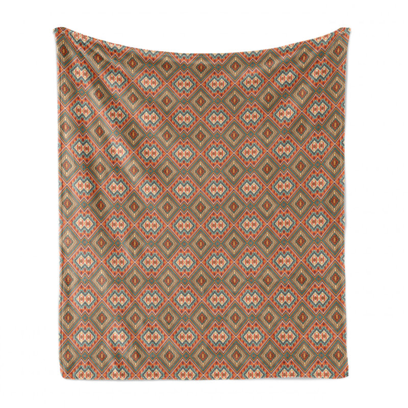 Hand Woven Throw Blanket, 70" W x 90" L