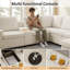 Canapé coulissant avec méridienne de rangement, canapé rembourré avec console-790534142