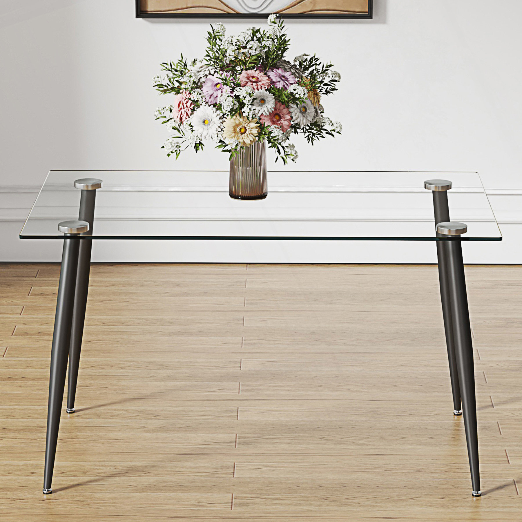 George Oliver Modern Rectangular Glass Dining Table - Wayfair Canada