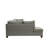 Reversible Polyfiber Sectional Sofa With Ottoman, Grey
