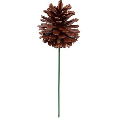 Médiators laqués en pin - Élégantes pommes de pin artificielles au fini lustré, parfaites pour les décorations des Fêtes, les couronnes, les guirlandes et les décorations de Noël