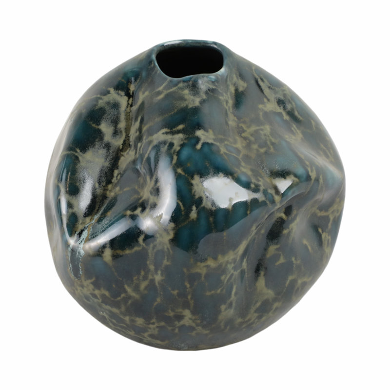 Vase décoratif en faïence, poterie sculpturale unique, pièce décorative moderne pour la maison, H 7 po x l 8 po x P 7 po