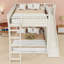 Lit mezzanine avec glissoire, échelle et tablettes de rangement-656400485-656400489
