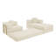 Canapé modulaire modulaire avec méridienne en L, canapé désossé, siège profond, canapé-lit rabattable, dossier amovible, aucun assemblage requis-128896471