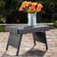 Table de collation grise pe et cadre en fer, 16 po x 24 po x 15,75 po, sans assemblage pour table d'appoint pratique, gris, l 24 po x P 16 po
