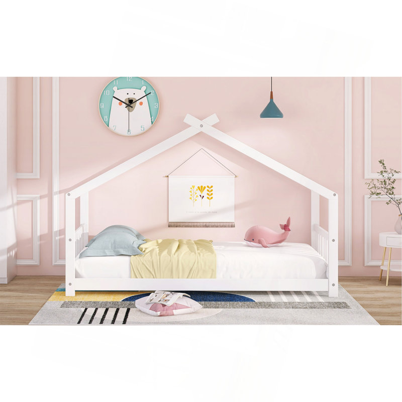 Lit simple en bois, Lit simple, Blanc