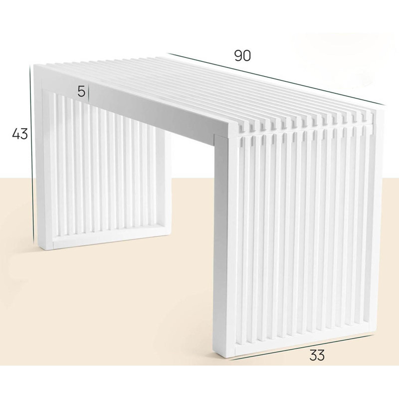 Bamboo Bench, White