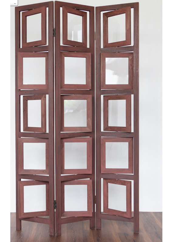 Rainey 3 Panel Room Divider, Brown