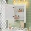 Armoire de salle de bain 3 en 1 à fixation murale avec tablette réglable, porte à fermeture en douceur et miroir haute définition pour le rangement et le meuble-lavabo