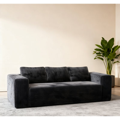 Canapé Cloud en causeuse dans une boîte, canapé 3 places sans os, canapé en velours côtelé à assise profonde confortable, comprimé, sans assemblage, mousse à mémoire de forme, petits canapés modernes pour petits espaces, appartement