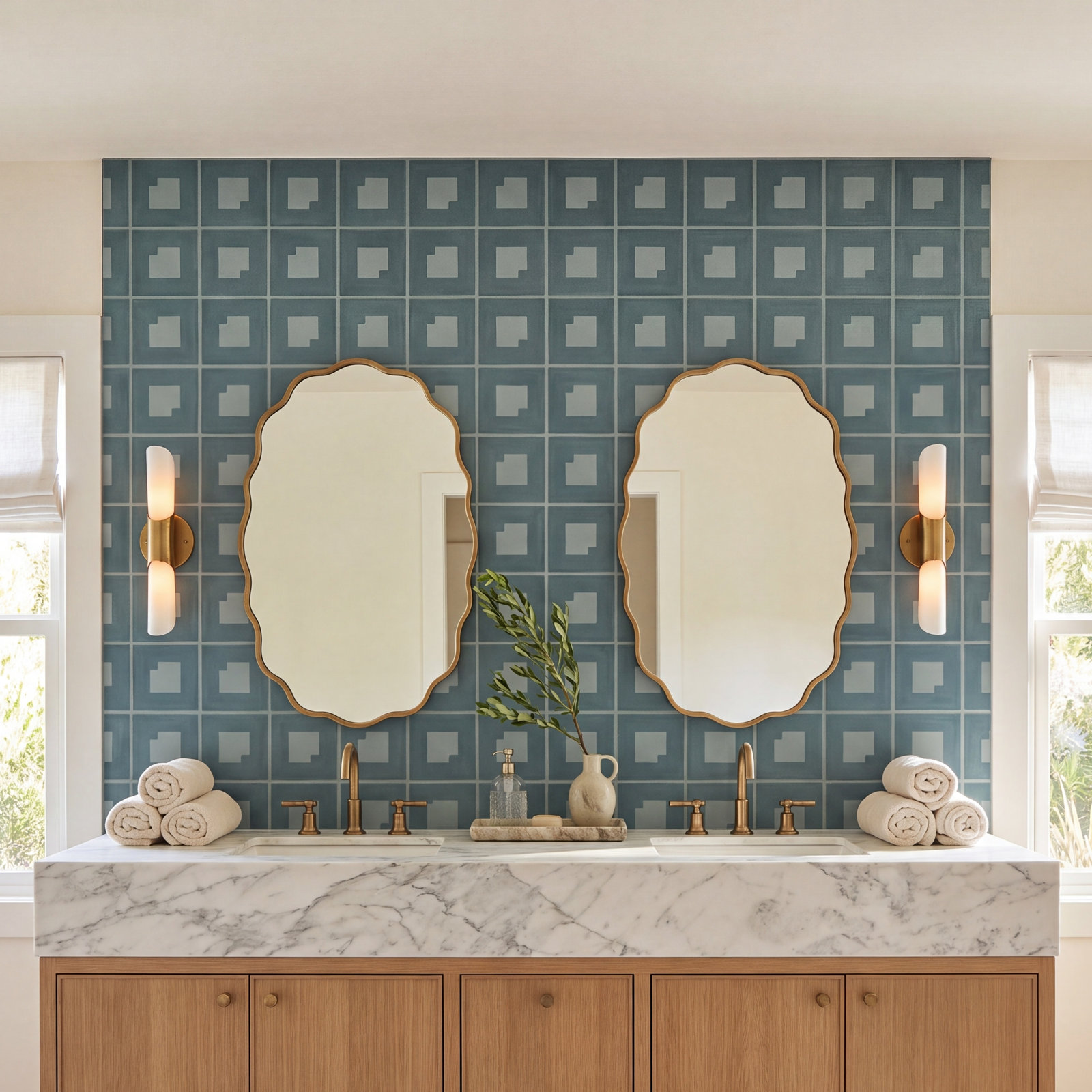 Schumacher x Backdrop Wallpaper Roll, Teal