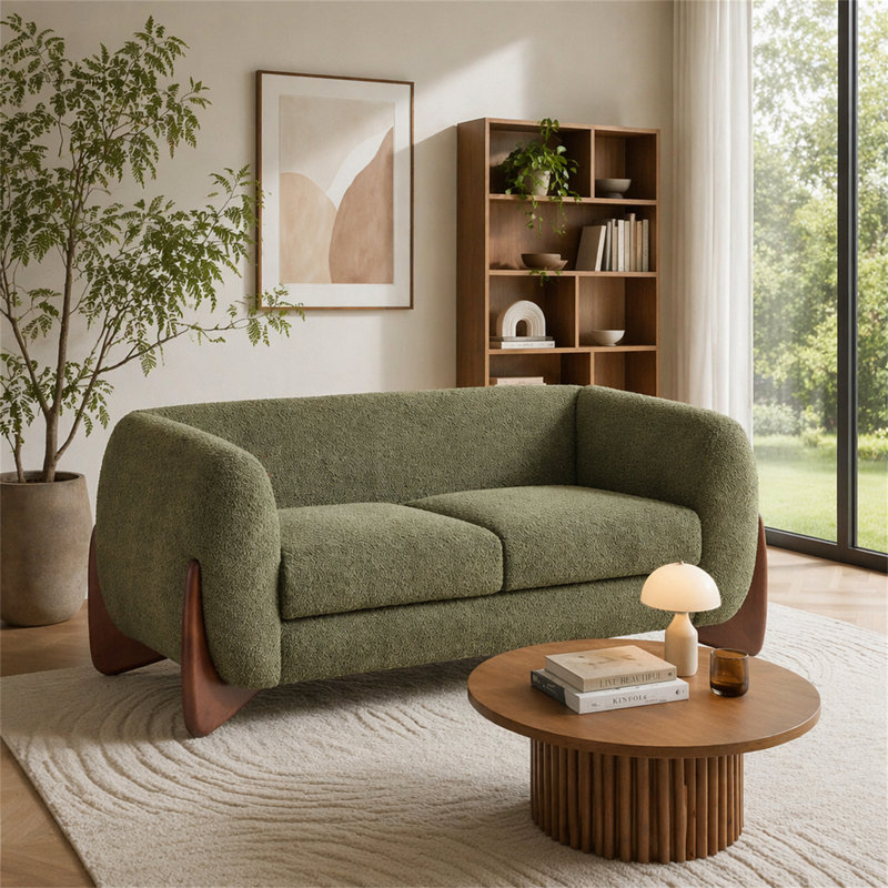 Causeuse, Olive Green