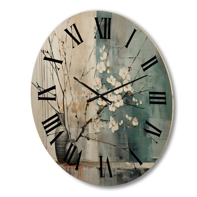 Horloge murale Subtle Serenity II - Collages abstraits surdimensionnés, Petit