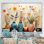 «Blue Floral Watercolor Pottery IV - Boho Pottery», art mural