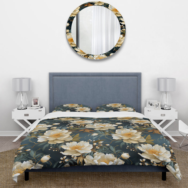 Ensemble de housse de couette Marushka, Housse de couette pour grand lit et 2 taies décor