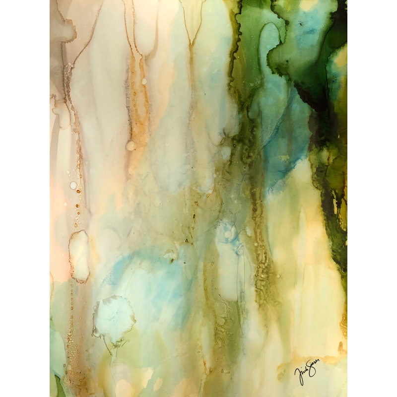 «Rainy Window» par Trish Sierer - Peinture, Toile avec cadre noir, 32" H x 24" W