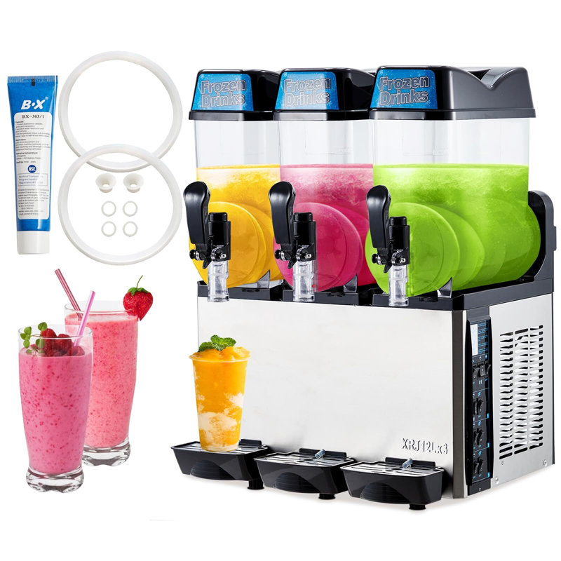 Machine commerciale à marbrure 15 L x 3, machine à margarita 11,88 gallons Takwep, H 31,50 po x l 17,70 po x P 28,40 po