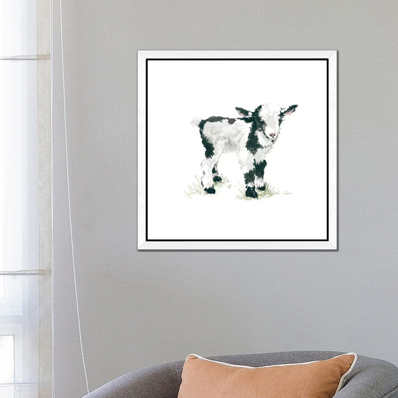 Goat by Carol Robinson - Painting on Canvas, White Floater Framed, 93.98 cm H x 93.98 cm W