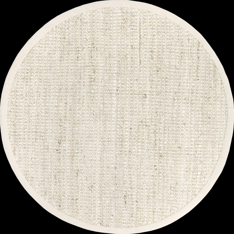 Karmine Jute Runner Rug for Dining Room Living Room Entryway Hallway Kitchen, Off White, Round 4'