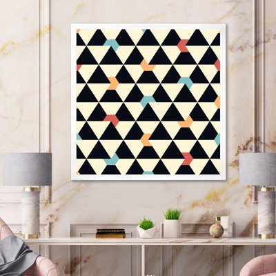 «Black and Beige Retro Geometrics I», impression sur toile