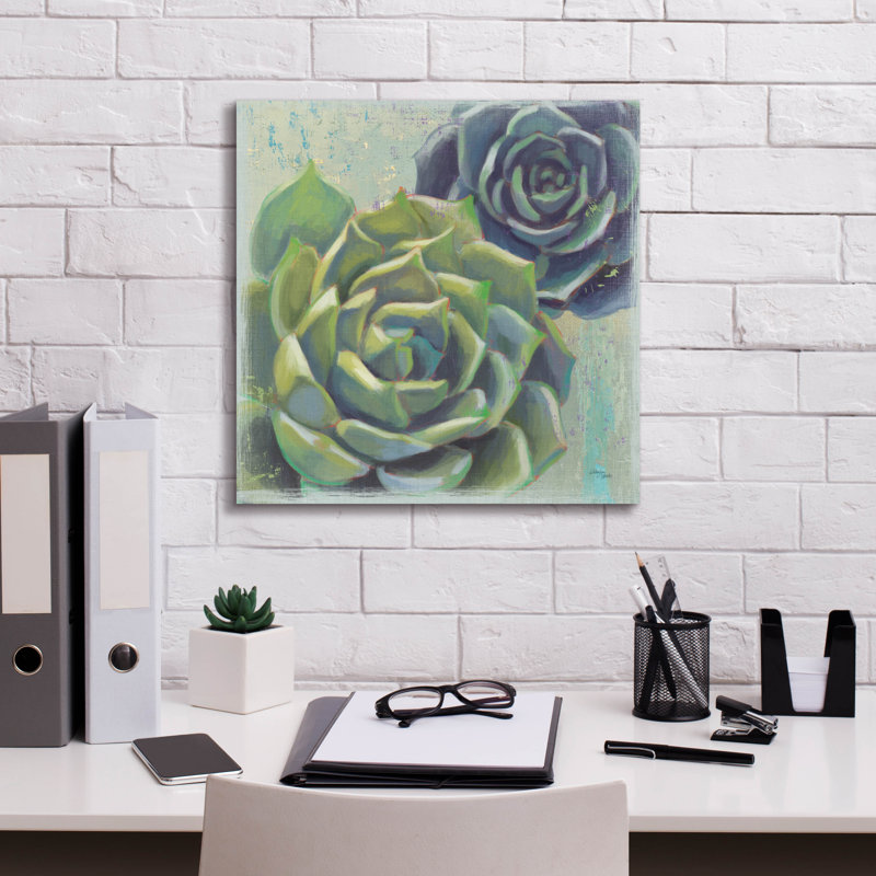 "Epic Graffiti" Succulents 1 "par Wellington Studio, art mural sur toile, H 18 po x l 18 po x P 0,75 po
