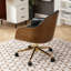 Chaise de bureau rembourrée en cuir véritable-1121318805