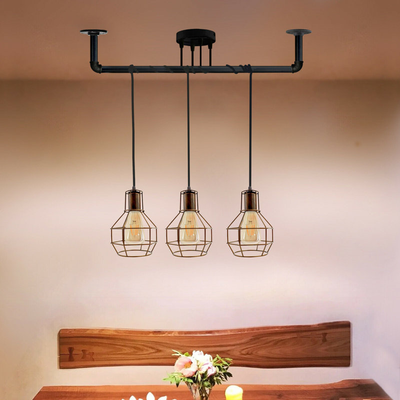 Bruyere 3 - Light Kitchen Island Pendant, Rustic Red
