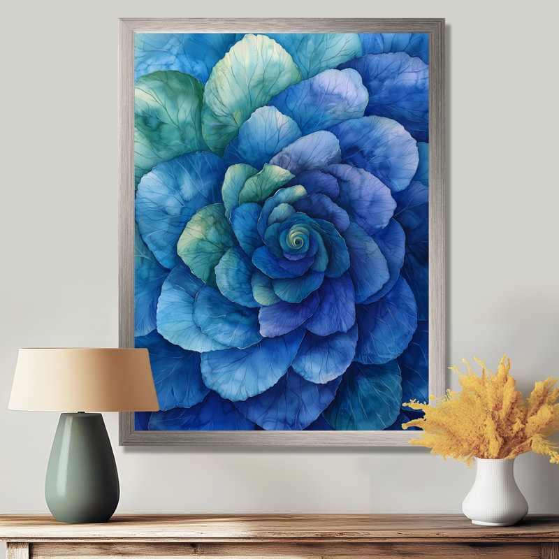 Beverly - Floral Canvas Art Print, 40" H x 30" W, Picture Framed, Silver