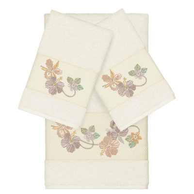Caroline Embellished 3 Piece Towel Set