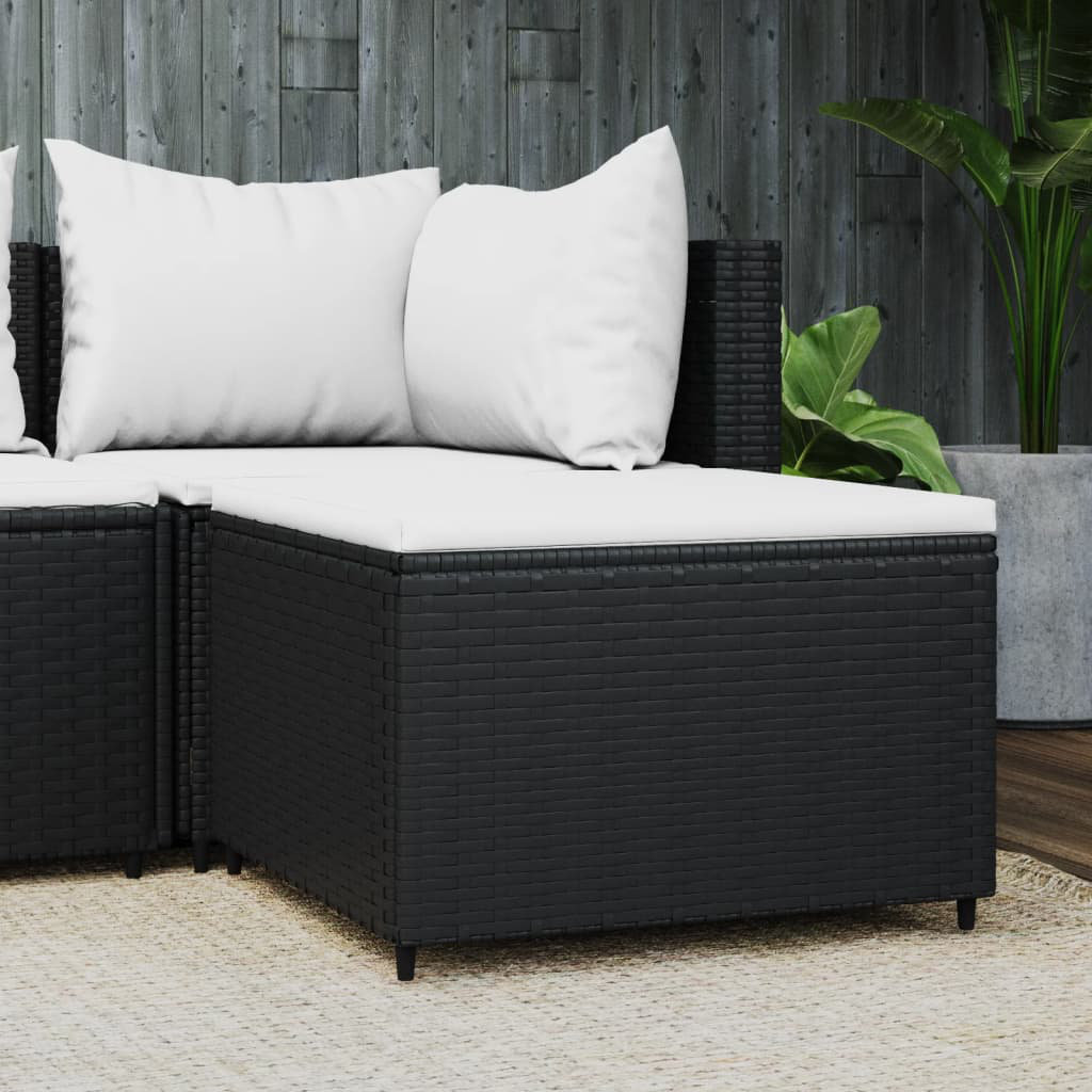 Vidaxl Gartenhocker Mit Kissen Poly Rattan