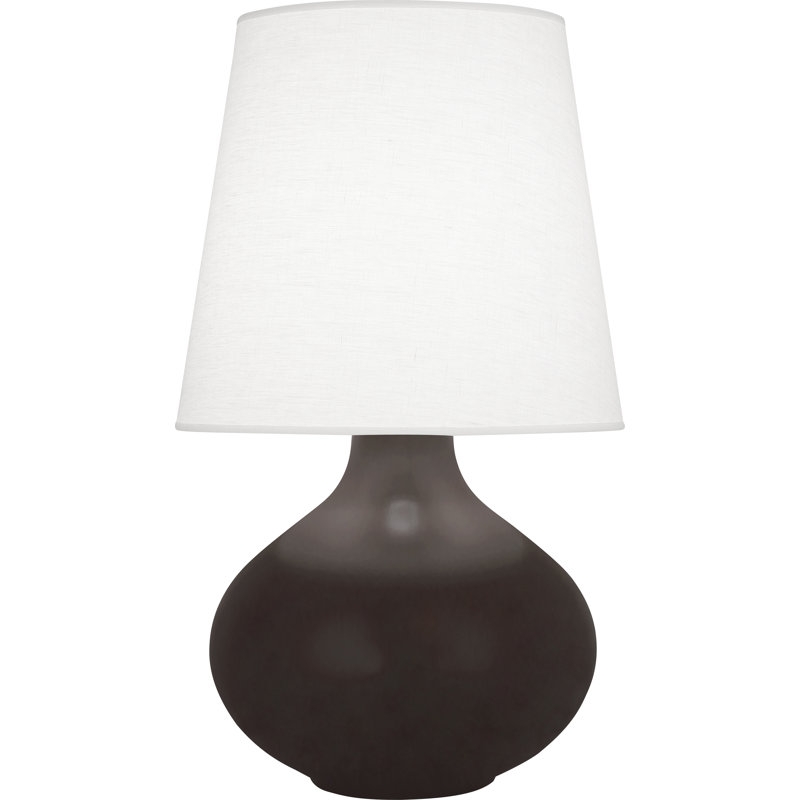 June Ceramic Table Lamp, 30.75" H x 18" W x 18" D, Lily, Oyster