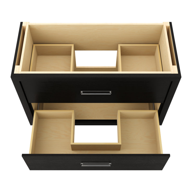 Avalon Two-Drawer Single Bath Vanity, Classic Black, 48", Polished Chrome