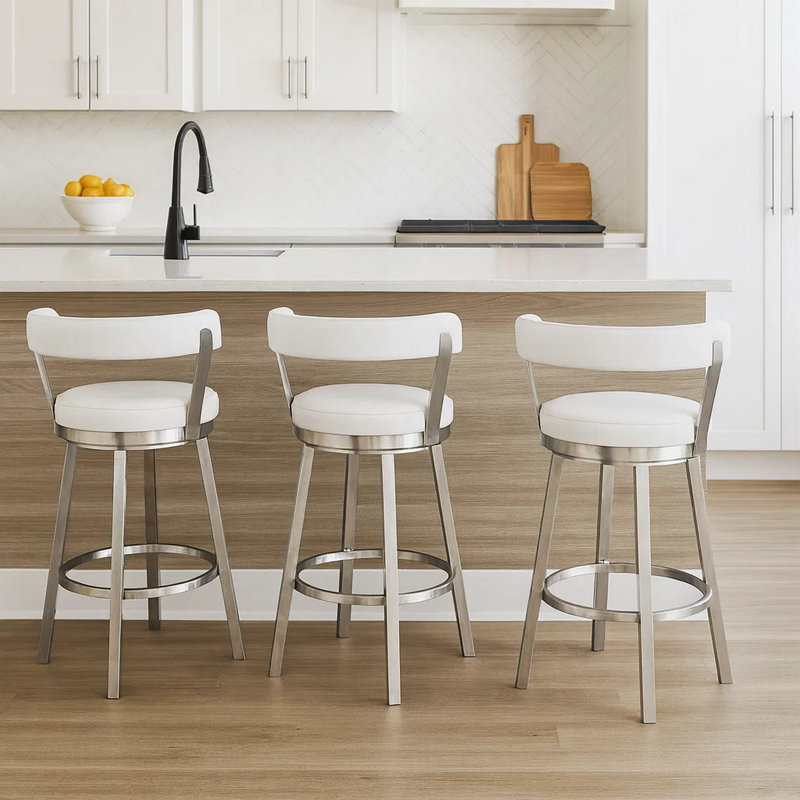 Tabouret de bar Chedo, Tabouret de comptoir (siège d'une hauteur de 26 p, Gris, Noir