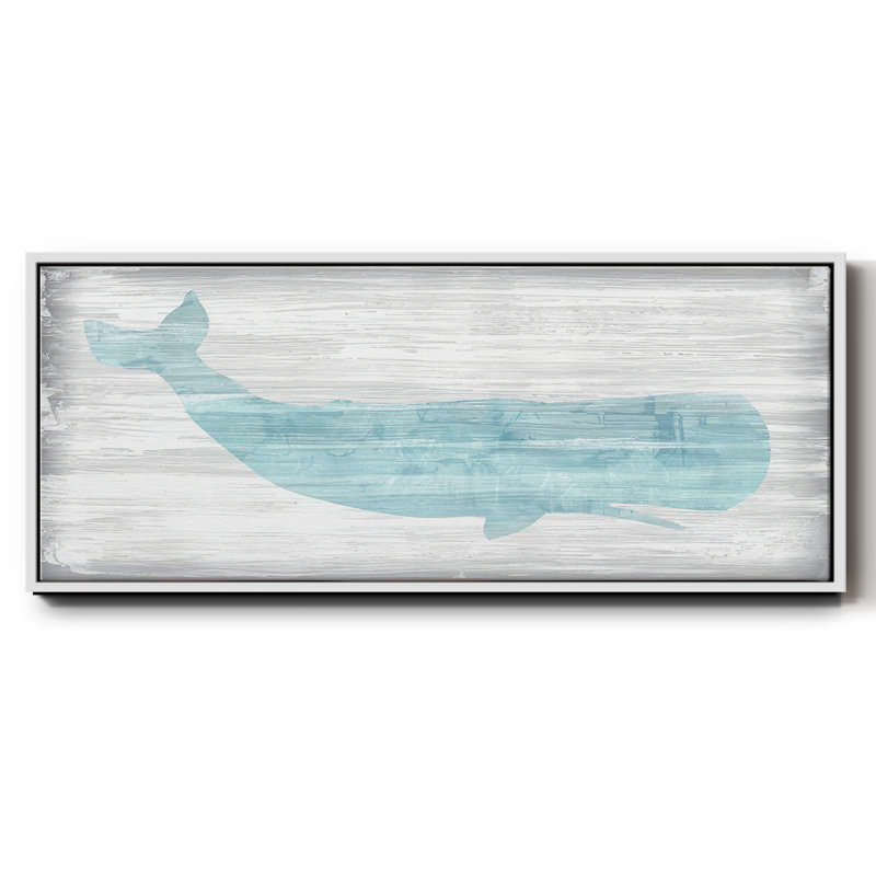 Whale IV- Framed Canvas, 20" H x 50" W