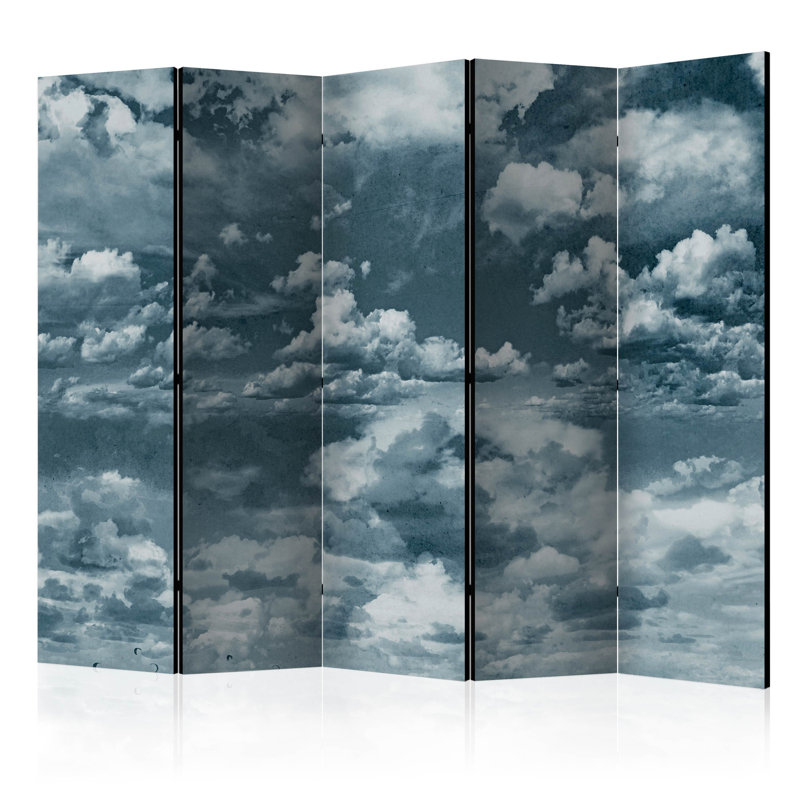 Hameda 225cm W x 172cm H 5 - Panel Solid Wood Folding Room Divider