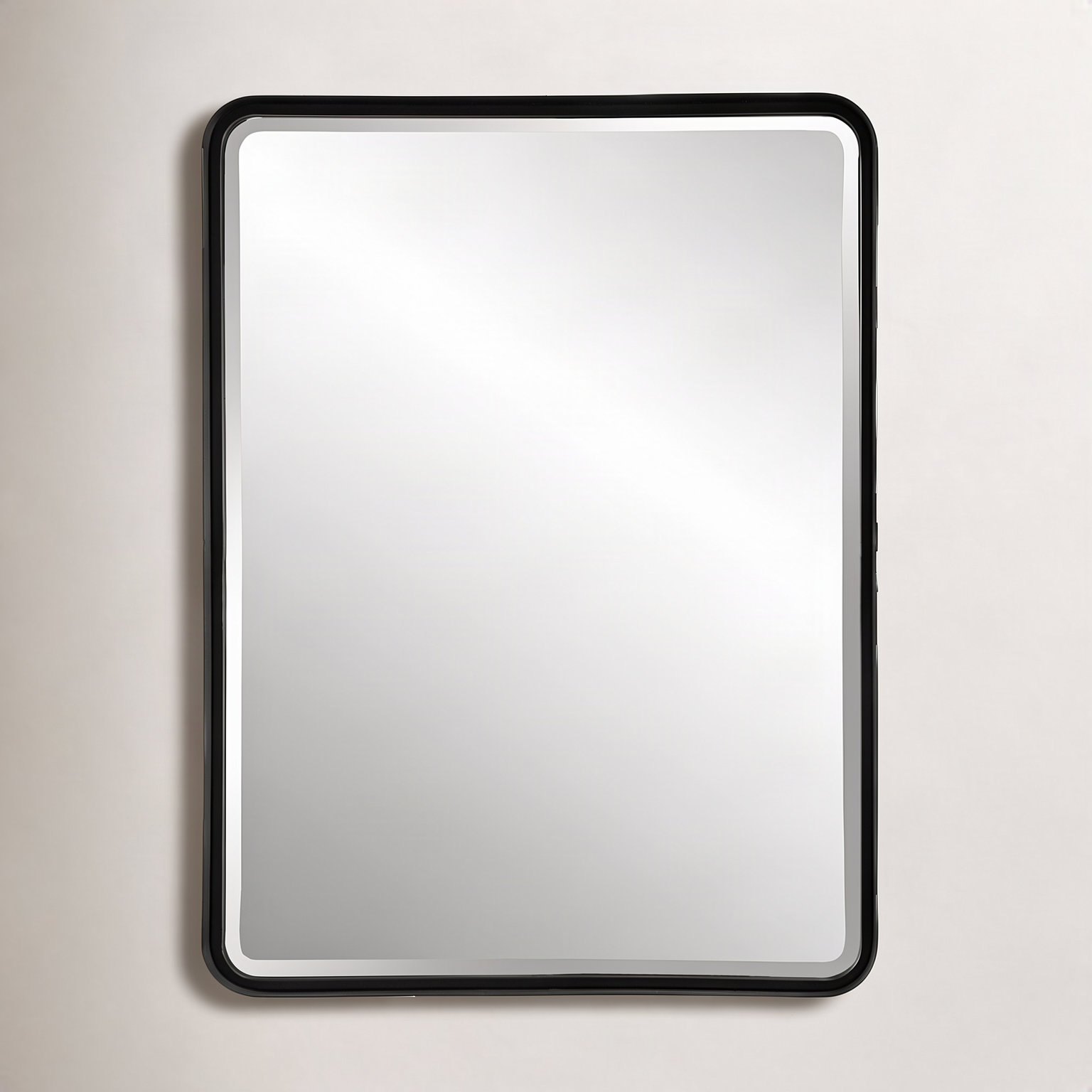 Rylie Metal Rectangle Wall Mirror, 40" x 30", Black