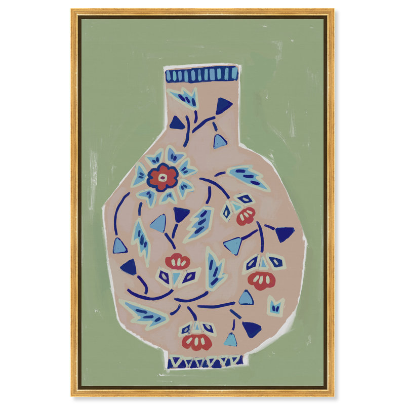 Heirloom Vase III Print by Oliver Gal, 31"H x 46"W, Gold Floater Frame