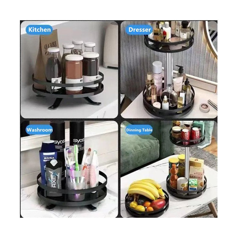  2-Tier Metal Spice Rack Seasoning Organizer For Table Top Pantry Kitchen Storage