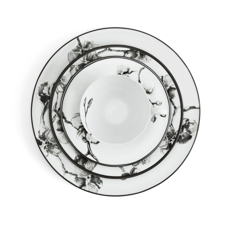 Black Orchid Handmade Porcelain Dinnerware Set