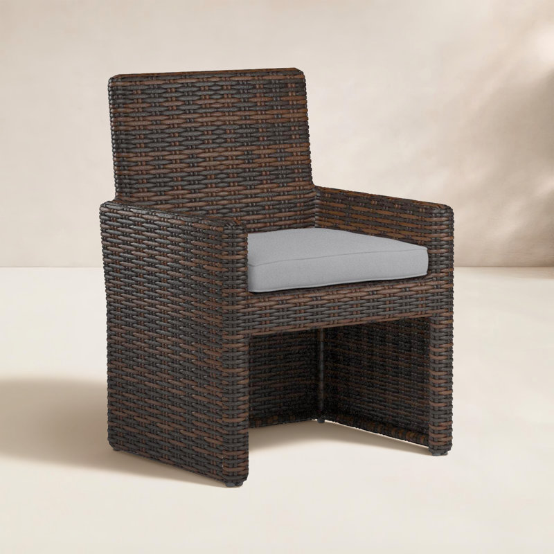 Naomie Patio Dining Chair with Sunbrella® Cushion, Canvas Granite Sunbrella® Canvas