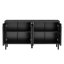 Buffet 4 portes en U de 59,8 po de long, avec placage en frêne massif et poignées cachées - idéal pour les espaces de vie principaux, un meuble télé, des lignes surélevées, une configuration simple (buffet noir distinctif pour le couloir)-34925578