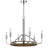 Saluda 6-Light Chrome and Oak Metal Chandelier with LED Downlight