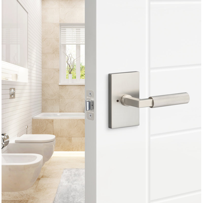 Levanto Privacy Rosette, Knurled Grip, Nickel, Nickel
