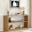 Console avec tablette ouverte et grain de bois élégant-335112525