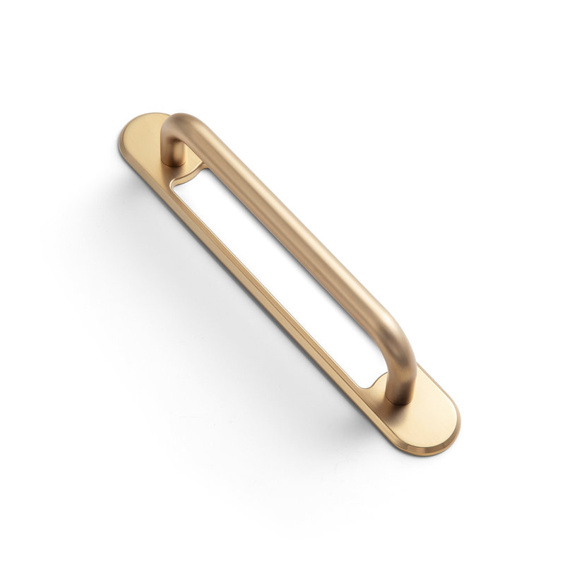 Poignée d'armoire fonctionnelle avec contre-plaque perforée (style G021), 5", Bronze champagne