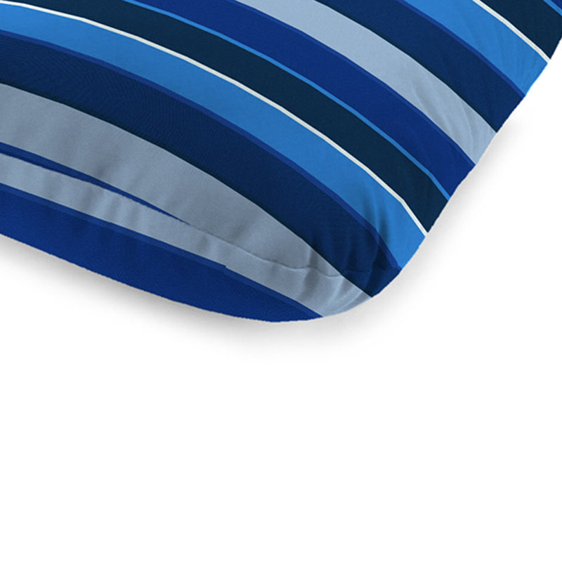 Sunbrella 74" x 22" Outdoor Chaise Lounge Cushion with Ties and Loop, Milano Cobalt Striped